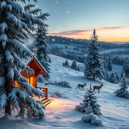 A beautiful winter landscape featuring a serene snowy scene on December 16th