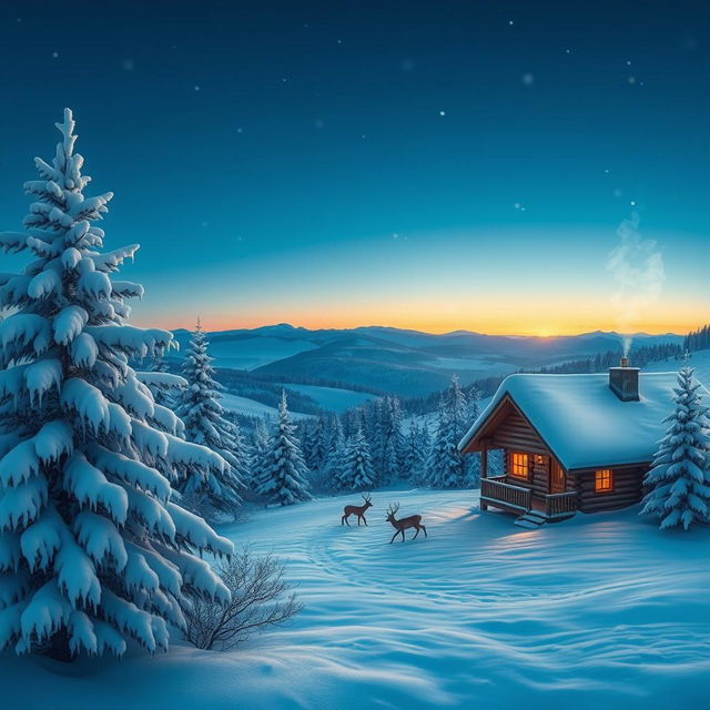 A beautiful winter landscape featuring a serene snowy scene on December 16th