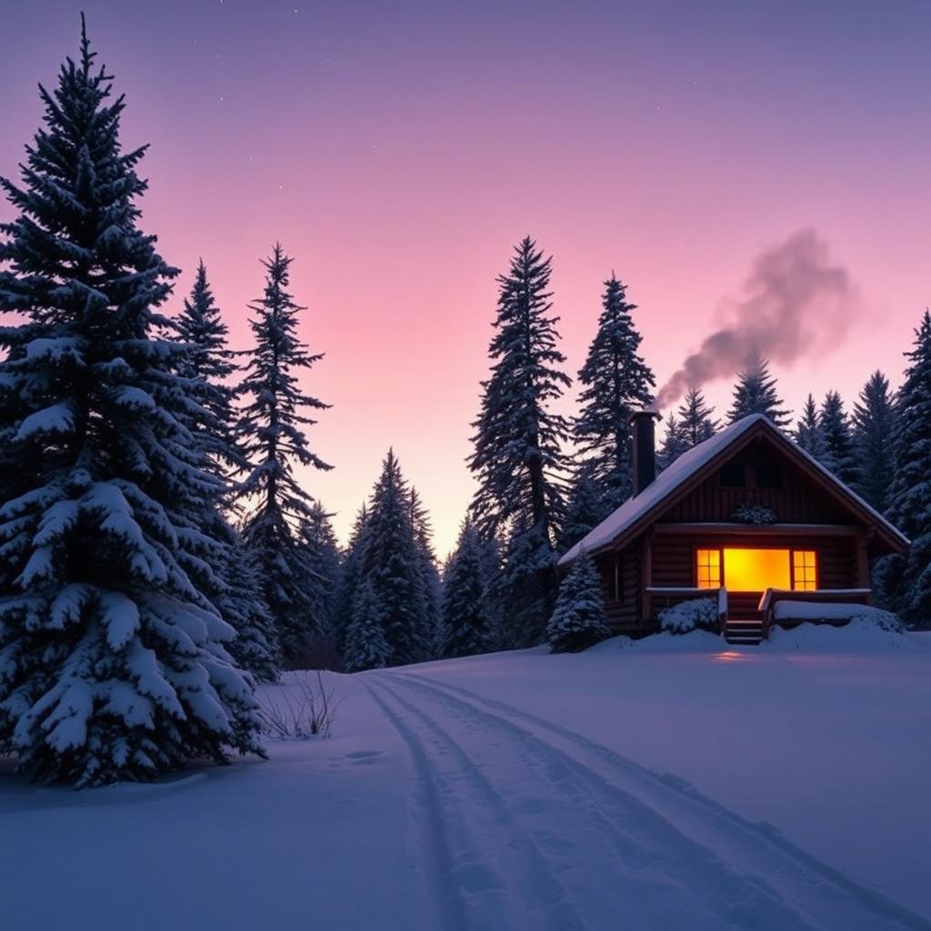 A serene winter landscape on December 16th, featuring a blanket of fresh snow covering the ground and trees