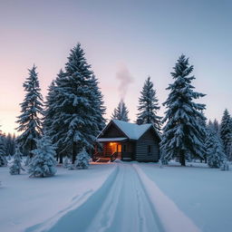 A serene winter landscape on December 16th, featuring a blanket of fresh snow covering the ground and trees