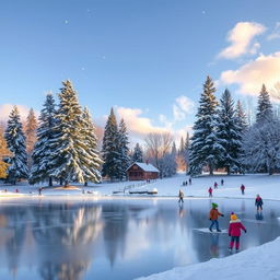 A beautiful winter landscape on December 16th, showcasing a serene and snow-covered park