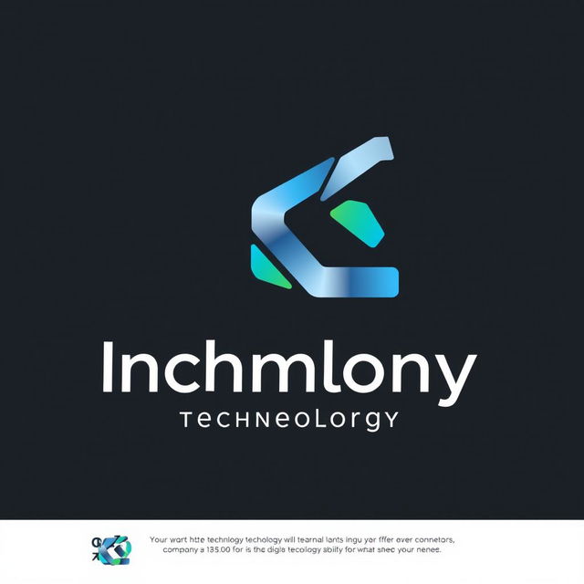 A modern and sleek logo for a technology company, featuring abstract geometric shapes symbolizing innovation and connectivity