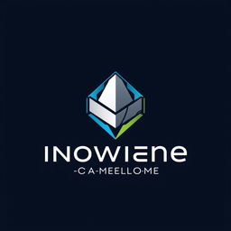 A modern and sleek logo for a technology company, featuring abstract geometric shapes symbolizing innovation and connectivity