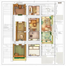 Create a blueprint for a 30x30 plot including 3 bedrooms, 2 bathrooms, a kitchen, washing area, and a small temple zone