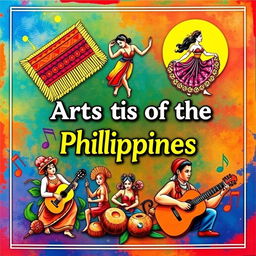 A vibrant and colorful poster showcasing the five different arts of the Philippines: 1