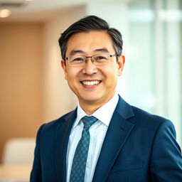 A professional and engaging CV profile photo featuring a confident individual in smart business attire