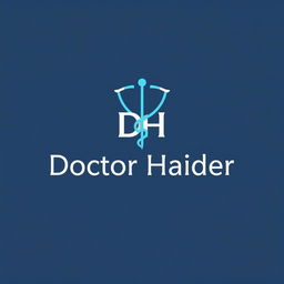 A professional logo design for 'Doctor Haider', featuring a stylized medical symbol such as a caduceus or a stethoscope intertwined with the initials 'DH'