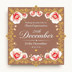 A beautiful wedding invitation card design featuring elegant floral patterns in soft pastel colors