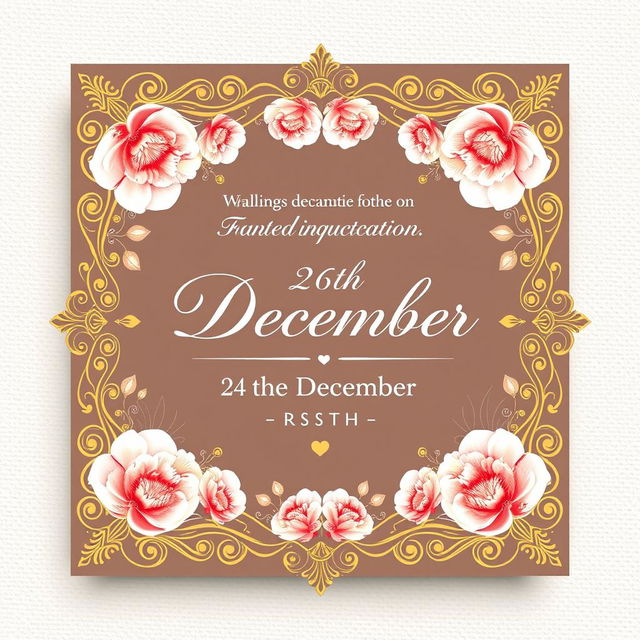 A beautiful wedding invitation card design featuring elegant floral patterns in soft pastel colors