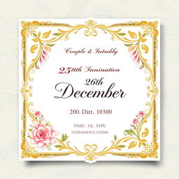 A beautiful wedding invitation card design featuring elegant floral patterns in soft pastel colors