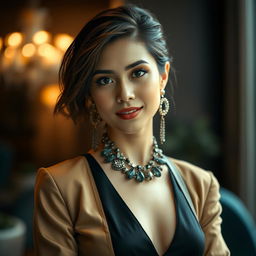 A stylish portrait of a person, emphasizing elegance and sophistication