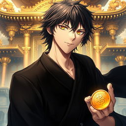 A striking light novel cover featuring a male character with shaggy black hair that adds an air of mystery and charisma to his appearance