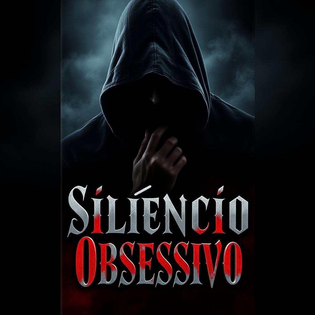 A book cover design for a dark romance titled 'Silêncio Obsessivo'