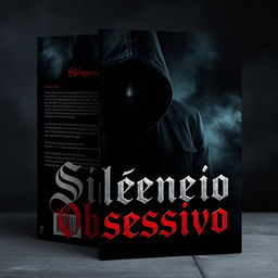 A book cover design for a dark romance titled 'Silêncio Obsessivo'