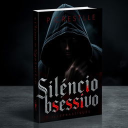 A book cover design for a dark romance titled 'Silêncio Obsessivo'