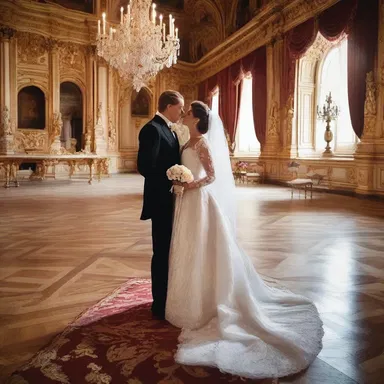 The richly adorned baroque palace created a romantic atmosphere for the royal couple's wedding.