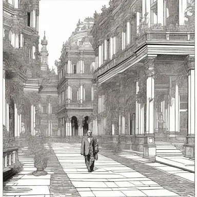 The comic strip artist incorporated baroque elements in the detailed backgrounds of his illustrations.