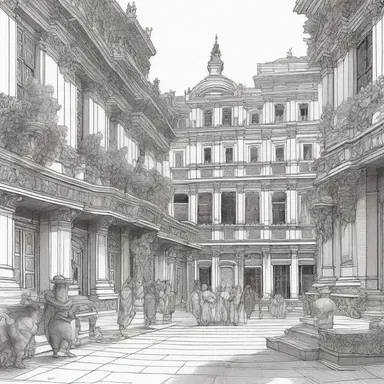 The comic strip artist incorporated baroque elements in the detailed backgrounds of his illustrations.
