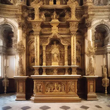 The intricate baroque altar was the centerpiece of the church and symbolized the religious devotion of the community.