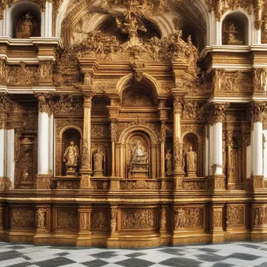 The intricate baroque altar was the centerpiece of the church and symbolized the religious devotion of the community.