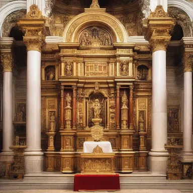 The intricate baroque altar was the centerpiece of the church and symbolized the religious devotion of the community.