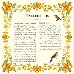 A beautifully designed table of contents page for the classic Persian book, "Golestan" by Saadi