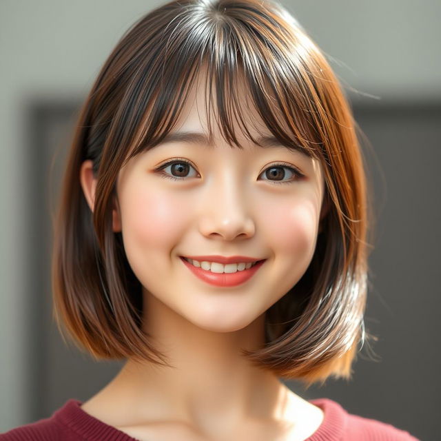 A beautiful portrait of a 20-year-old Japanese girl with a detailed and attractive face