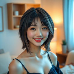 A beautiful 20-year-old Japanese girl with a detailed and expressive face, showcasing cute ears