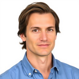 A clear, high-quality portrait of a man with a neutral expression, set against a transparent background