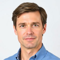 A clear, high-quality portrait of a man with a neutral expression, set against a transparent background