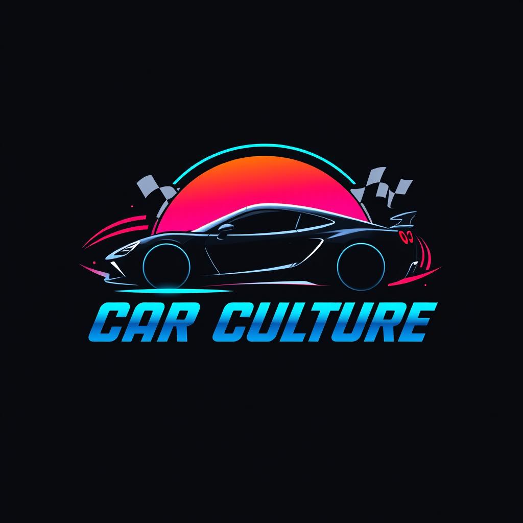 A sleek and modern logo design for an Instagram page centered around car culture