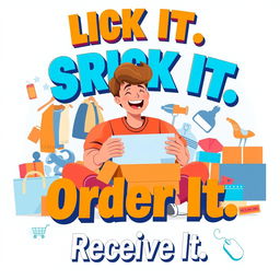 A visually striking poster showcasing the modern convenience of online shopping