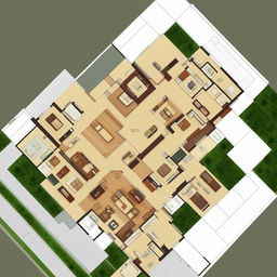 Generate a detailed house plan of a layout featuring 28 feet in width and 50 feet in length