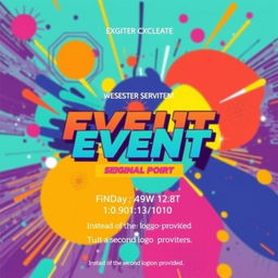 A visually captivating poster design featuring a dynamic composition with vibrant colors and engaging graphics
