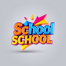 A colorful, 3D rendering of a school logo featuring vibrant colors and dynamic shapes, emphasizing its key elements