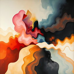 An abstract visual representation of the themes and emotions conveyed in the song "Sum 14 Pieces"