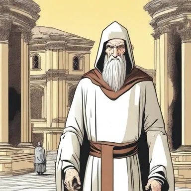 The protagonist in the comic book series has a benedictine upbringing.