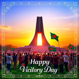 A beautifully designed template to celebrate Bangladesh Victory Day, prominently featuring the National Martyrs' Monument as the central element