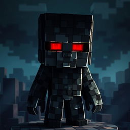 A detailed depiction of the Minecraft character Herobrine, featuring the iconic skin with a dark and mysterious appearance