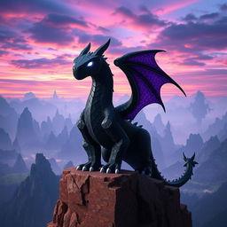 A breathtaking image of an Ender Dragon inspired by Minecraft, reimagined in a realistic setting