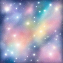 A unique, high-quality pastel drawing portraying a collection of brightly shining stars