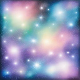 A unique, high-quality pastel drawing portraying a collection of brightly shining stars