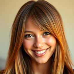 A realistic portrait of a person with a full head of hair, emphasizing a vibrant and healthy hair texture