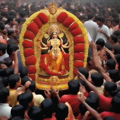 During Durga Puja, the most important religious festival for Bengalis, people gather in large numbers to worship the goddess Durga.
