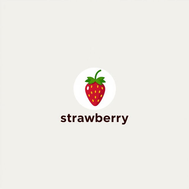 A modern and eye-catching logo for an Instagram profile picture, featuring a vibrant and stylized strawberry as the central element