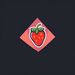 A modern and eye-catching logo for an Instagram profile picture, featuring a vibrant and stylized strawberry as the central element