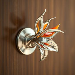 A beautifully designed metal doorknob inspired by the intricate and vibrant form of the Bird of Paradise flower