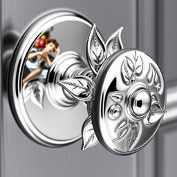 A beautifully crafted metal doorknob inspired by the elegant Bird of Paradise flower, featuring intricate designs that mimic the shape and form of the flower's vibrant petals