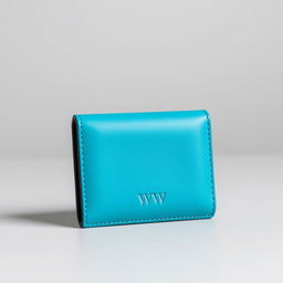 A modern wallet in a striking turquoise color, featuring the letters 'WW' embossed at the bottom in a smaller size and pure white color