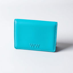 A modern wallet in a striking turquoise color, featuring the letters 'WW' embossed at the bottom in a smaller size and pure white color